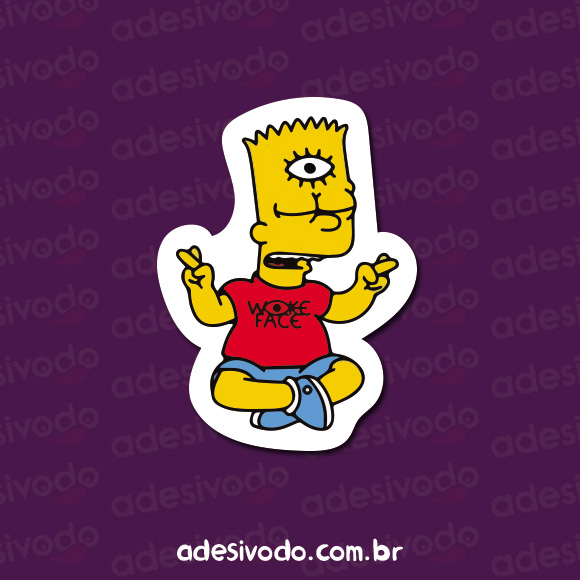 Adesivo do Bart Simpson meditando