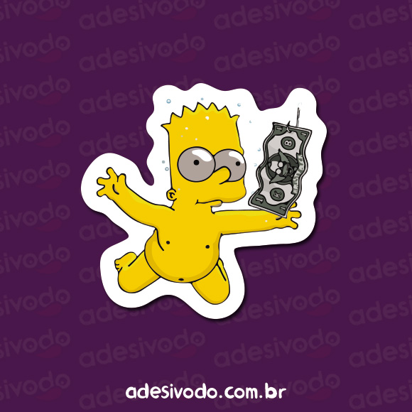 Adesivo do Bart Simpson Nirvana (Nevermind)