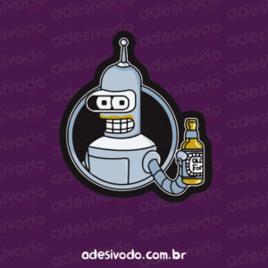 Adesivo do Bender bebendo cerveja