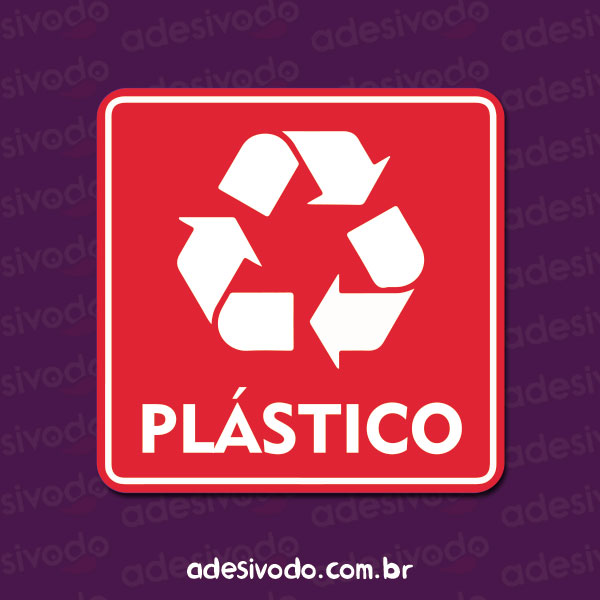 Adesivo de Lixo Reciclável Plástico